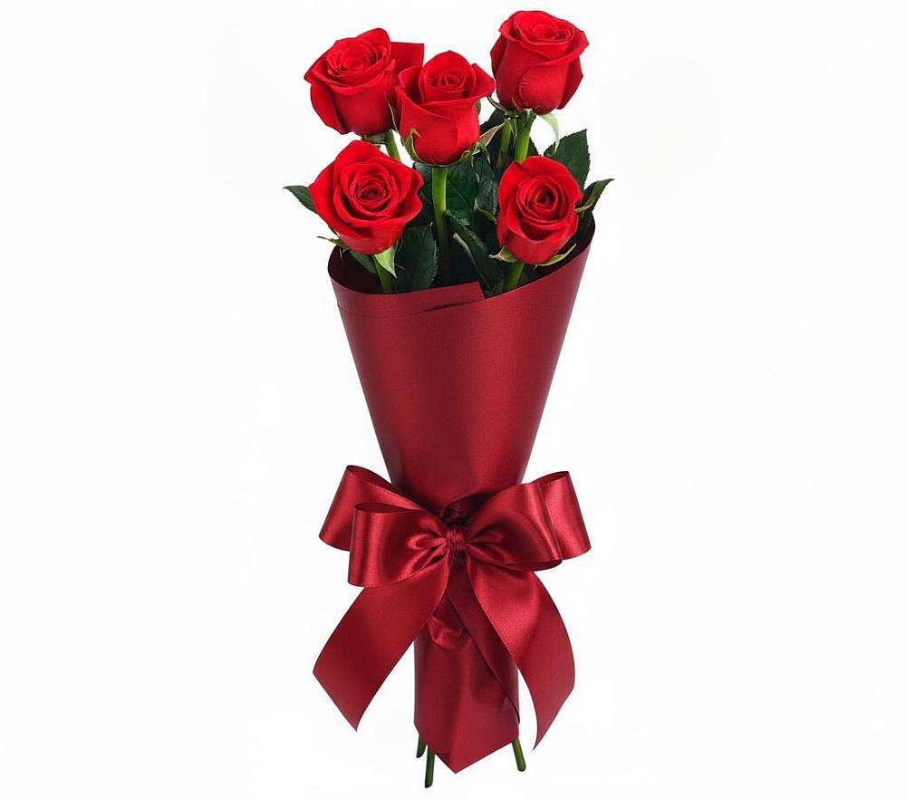 Букет 5 Красных роз Эдлесс Лав в Черемушках Курской области
