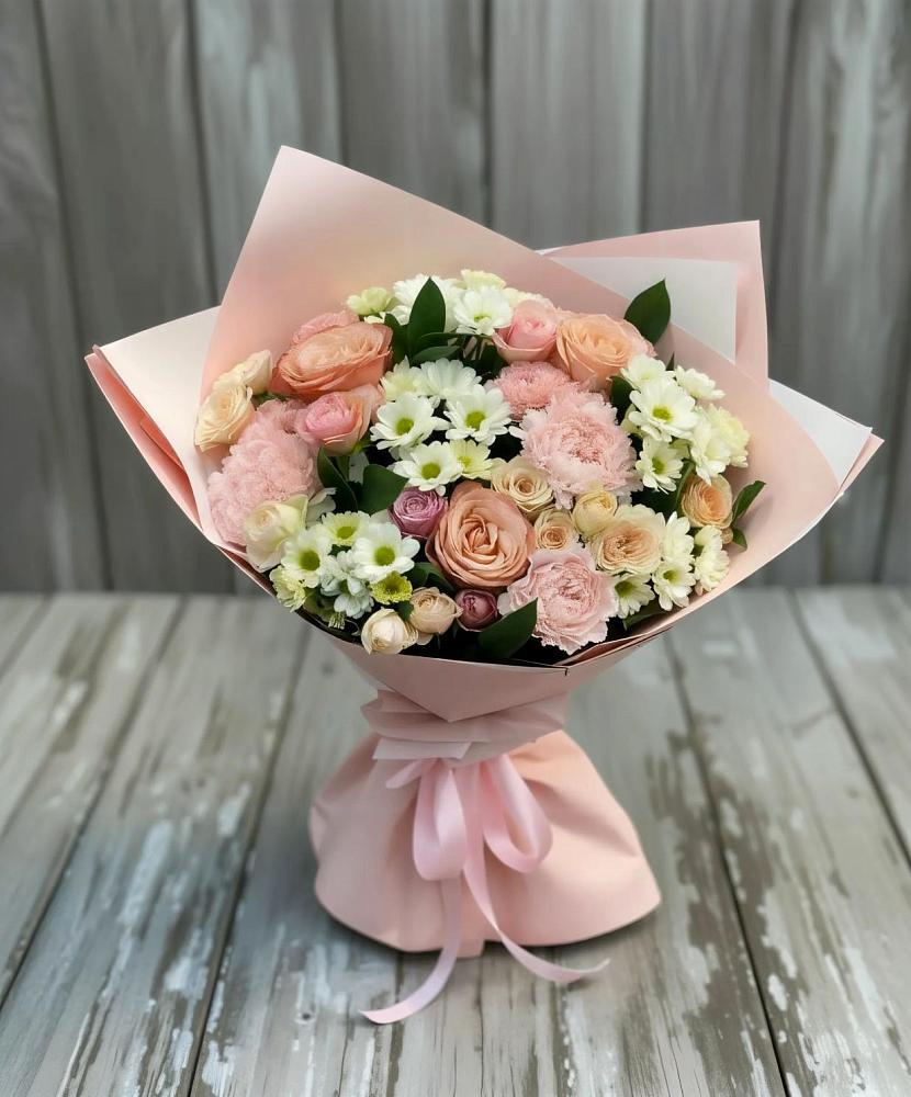 Букет цветов из: Гвоздики, Розы и Хризантемы в Черемушках Курской области