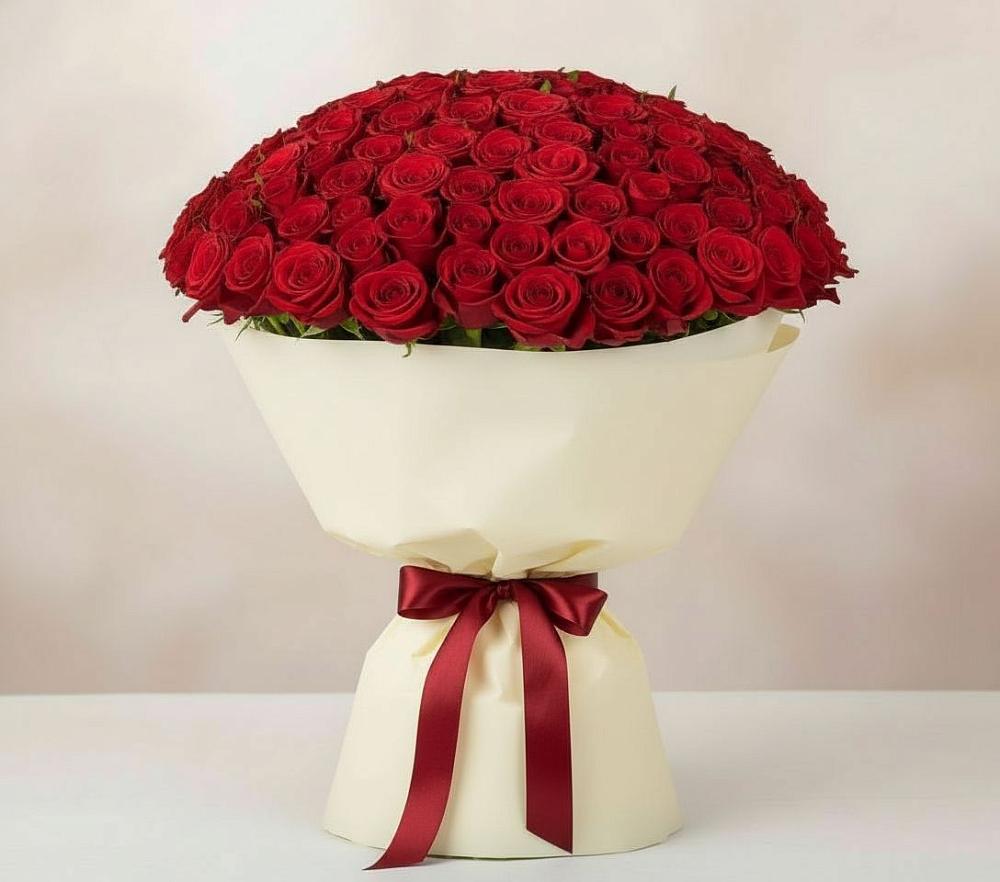 Букет 101 Красная роза Милано в Черемушках Курской области