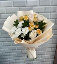 Букет цветов из:  Розы и Хризантемы в Черемушках Курской области