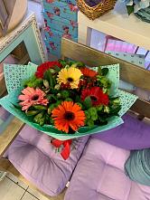 Букет цветов из:  Герберы, Хризантемы и Альстромерии #REPLACE_PRED# Черемушках Курской области