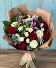 Букет цветов из:  Розы и Альстромерии в Черемушках Курской области