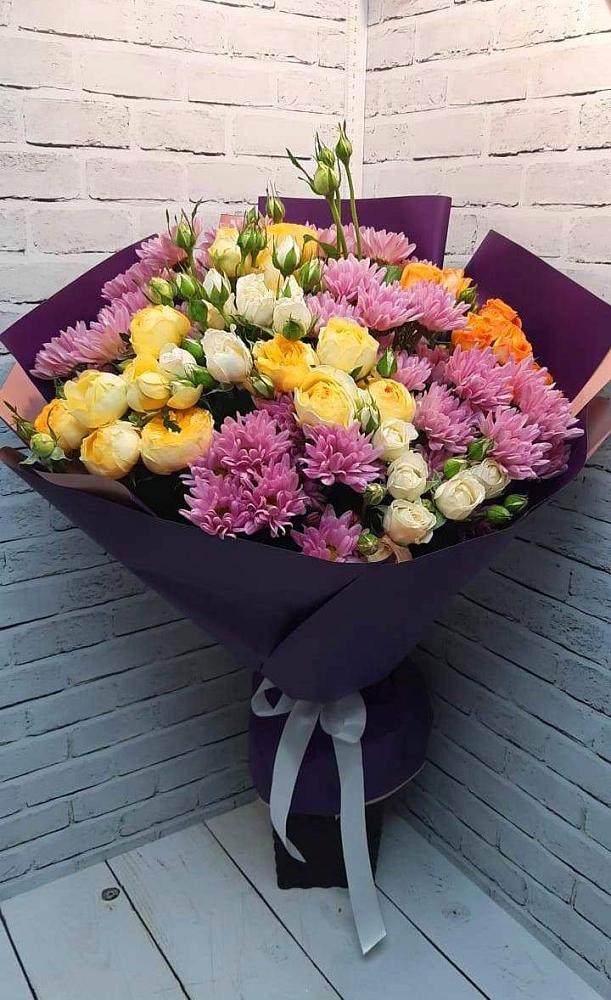 Букет цветов из: Хризантемы и Розы в Черемушках Курской области
