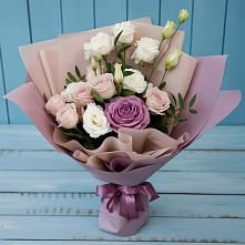 Букет цветов из:  Розы и Лизиантусы в Черемушках Курской области