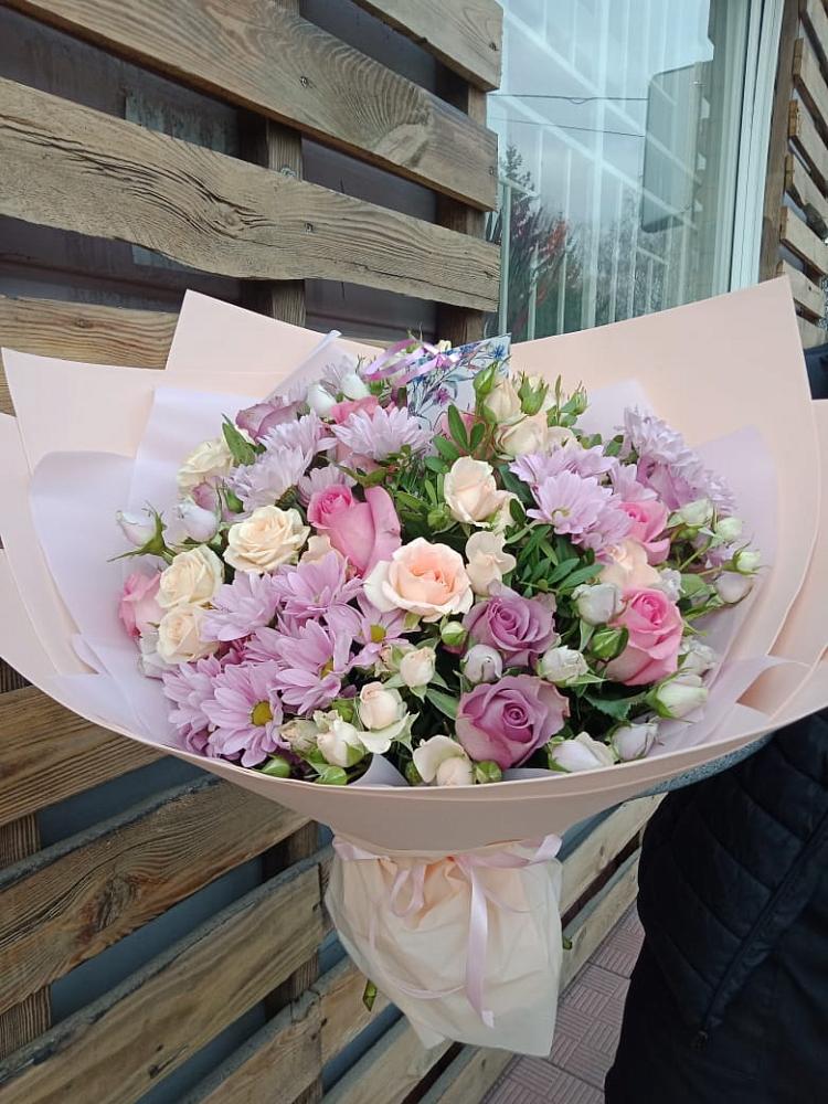 Букет цветов из: Розы и Хризантемы в Черемушках Курской области