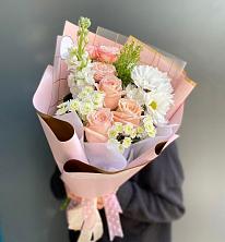 Букет цветов из:  Хризантемы и Розы в Черемушках Курской области