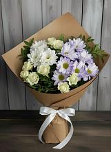 Букет цветов из:  Хризантемы и Розы в Черемушках Курской области