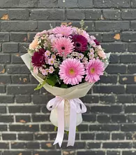 Букет цветов из:  Герберы и Хризантемы #REPLACE_PRED# Черемушках Курской области