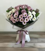 Букет цветов из:  Хризантемы и Розы в Черемушках Курской области